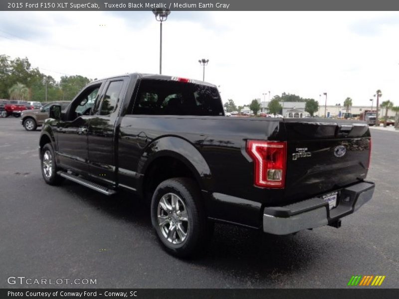 Tuxedo Black Metallic / Medium Earth Gray 2015 Ford F150 XLT SuperCab
