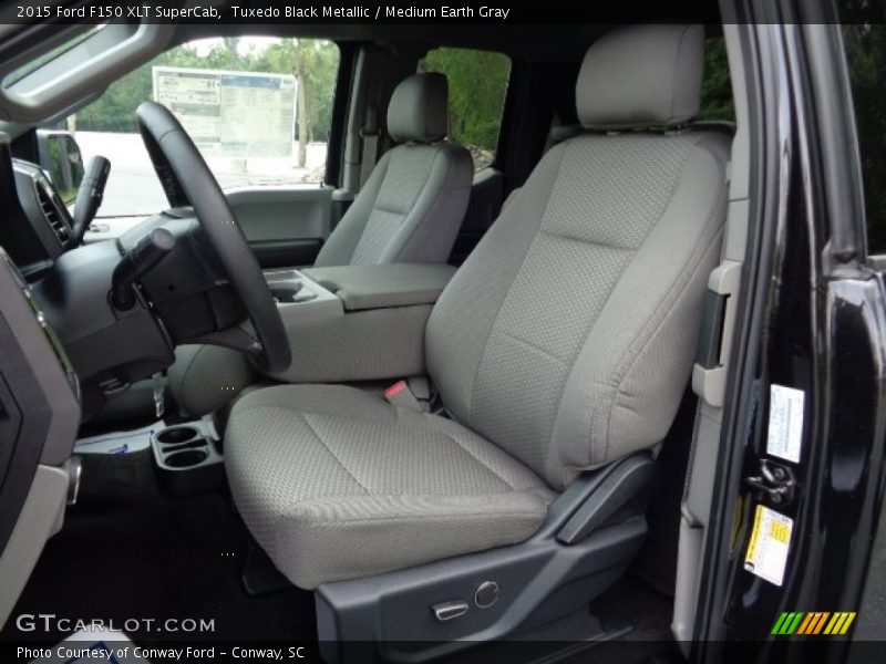 Tuxedo Black Metallic / Medium Earth Gray 2015 Ford F150 XLT SuperCab
