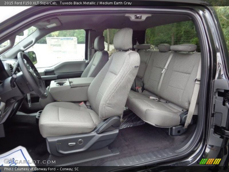 Tuxedo Black Metallic / Medium Earth Gray 2015 Ford F150 XLT SuperCab