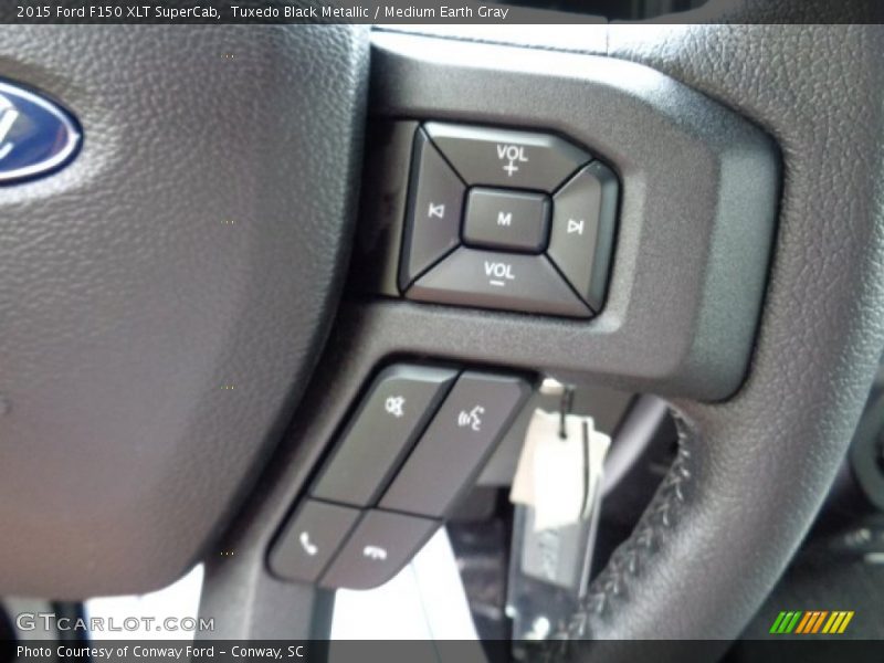Tuxedo Black Metallic / Medium Earth Gray 2015 Ford F150 XLT SuperCab