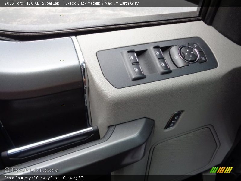 Tuxedo Black Metallic / Medium Earth Gray 2015 Ford F150 XLT SuperCab