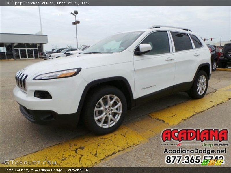 Bright White / Black 2016 Jeep Cherokee Latitude