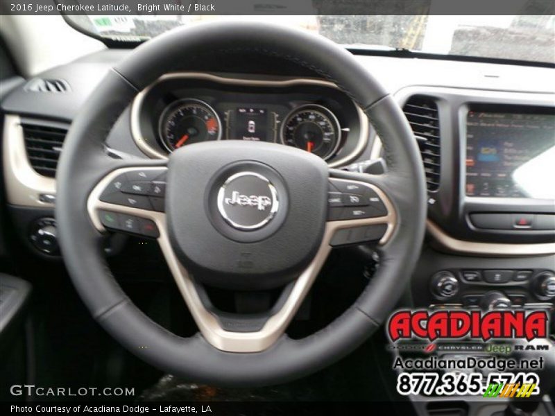 Bright White / Black 2016 Jeep Cherokee Latitude