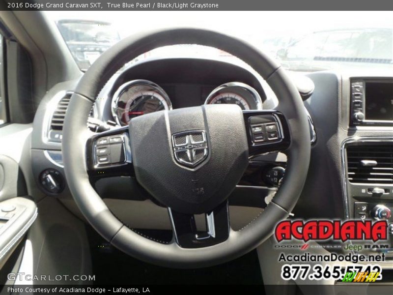True Blue Pearl / Black/Light Graystone 2016 Dodge Grand Caravan SXT