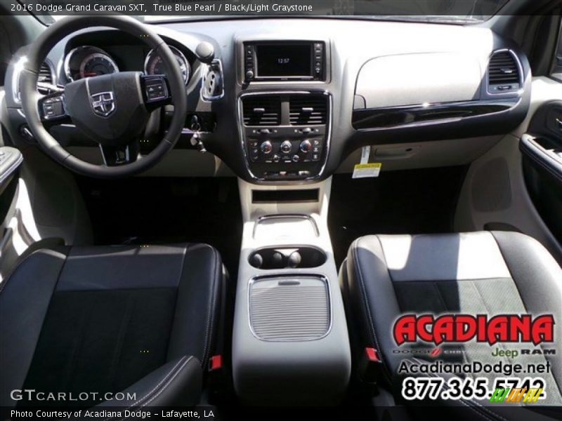 True Blue Pearl / Black/Light Graystone 2016 Dodge Grand Caravan SXT