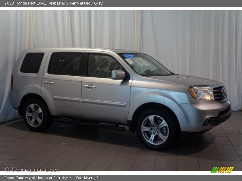 Alabaster Silver Metallic / Gray 2013 Honda Pilot EX-L