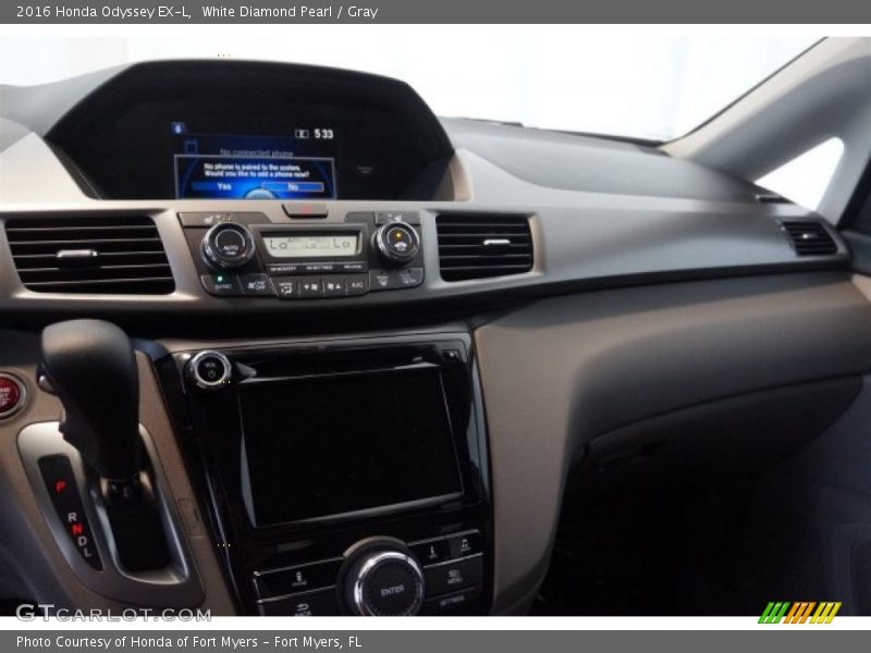 White Diamond Pearl / Gray 2016 Honda Odyssey EX-L
