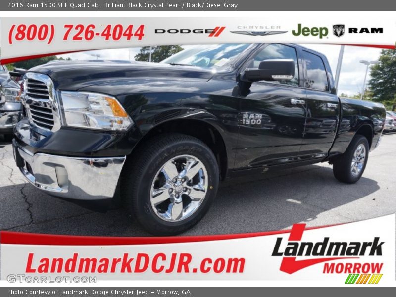Brilliant Black Crystal Pearl / Black/Diesel Gray 2016 Ram 1500 SLT Quad Cab