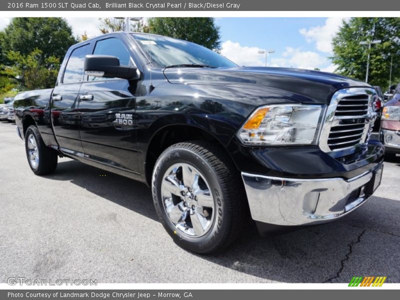 Brilliant Black Crystal Pearl / Black/Diesel Gray 2016 Ram 1500 SLT Quad Cab