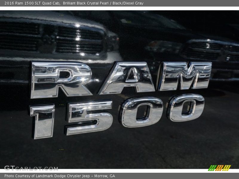 Brilliant Black Crystal Pearl / Black/Diesel Gray 2016 Ram 1500 SLT Quad Cab