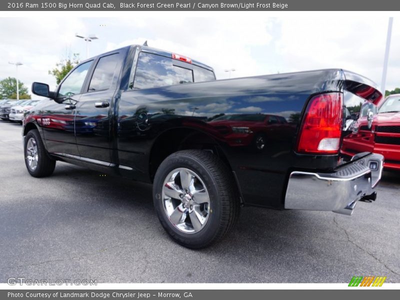 Black Forest Green Pearl / Canyon Brown/Light Frost Beige 2016 Ram 1500 Big Horn Quad Cab