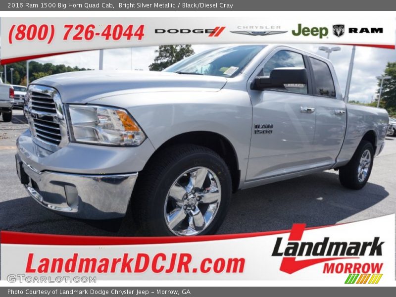 Bright Silver Metallic / Black/Diesel Gray 2016 Ram 1500 Big Horn Quad Cab