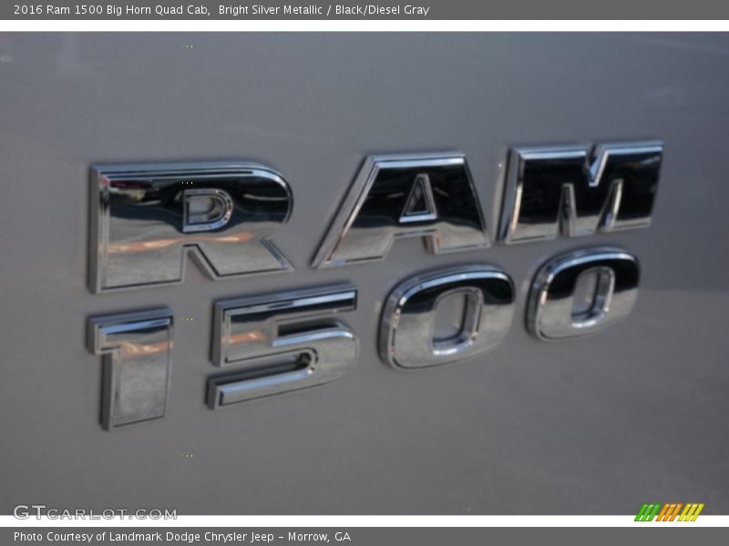 Bright Silver Metallic / Black/Diesel Gray 2016 Ram 1500 Big Horn Quad Cab