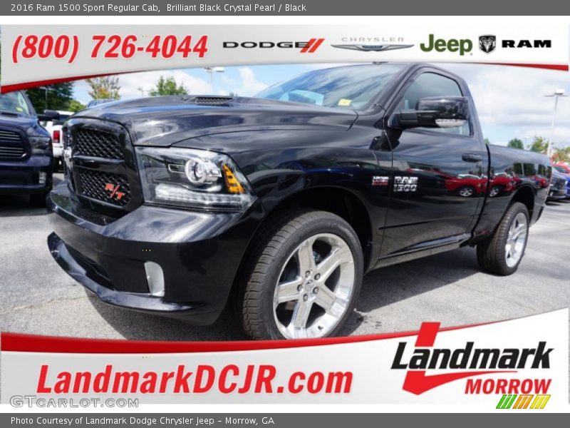 Brilliant Black Crystal Pearl / Black 2016 Ram 1500 Sport Regular Cab