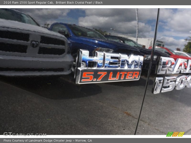 Brilliant Black Crystal Pearl / Black 2016 Ram 1500 Sport Regular Cab