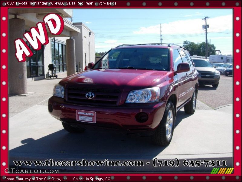Salsa Red Pearl / Ivory Beige 2007 Toyota Highlander V6 4WD