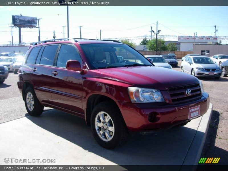 Salsa Red Pearl / Ivory Beige 2007 Toyota Highlander V6 4WD