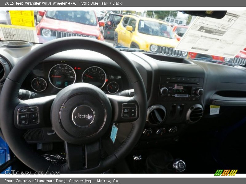 Hydro Blue Pearl / Black 2015 Jeep Wrangler Willys Wheeler 4x4