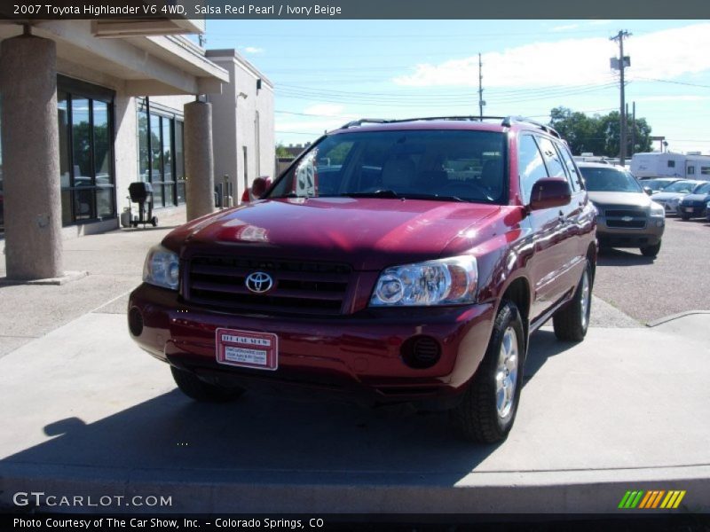 Salsa Red Pearl / Ivory Beige 2007 Toyota Highlander V6 4WD