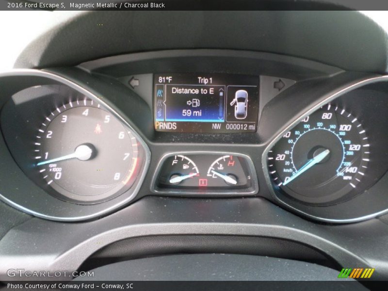 Magnetic Metallic / Charcoal Black 2016 Ford Escape S