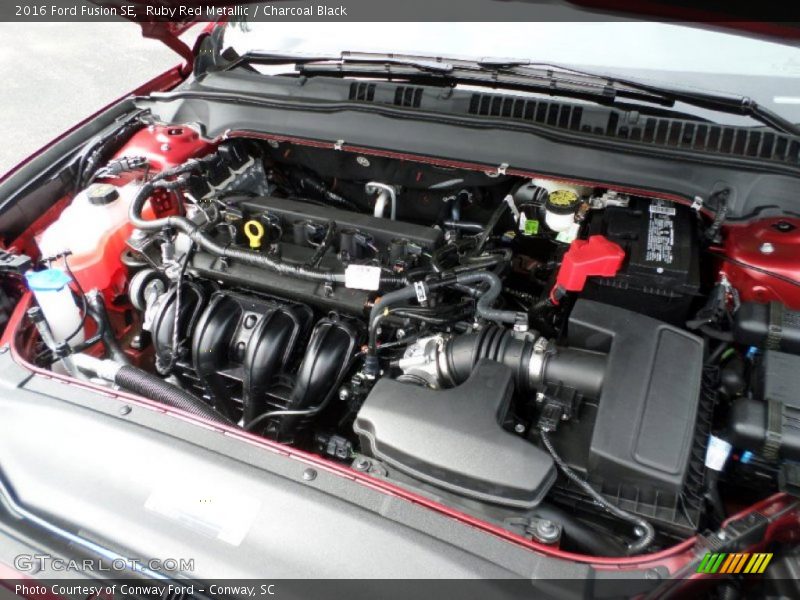 Ruby Red Metallic / Charcoal Black 2016 Ford Fusion SE