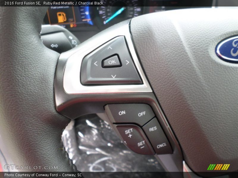 Ruby Red Metallic / Charcoal Black 2016 Ford Fusion SE