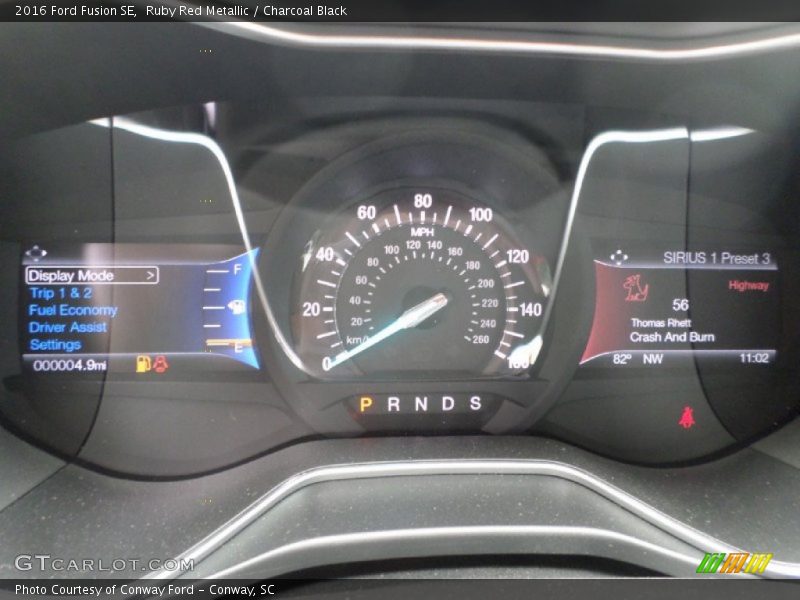 Ruby Red Metallic / Charcoal Black 2016 Ford Fusion SE