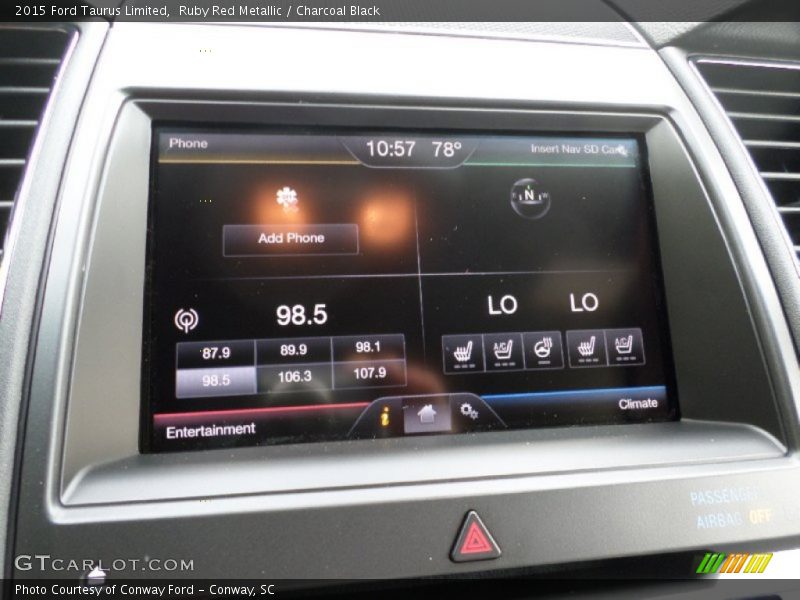 Ruby Red Metallic / Charcoal Black 2015 Ford Taurus Limited