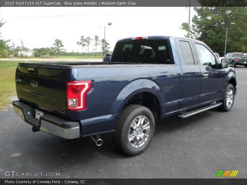 Blue Jeans Metallic / Medium Earth Gray 2015 Ford F150 XLT SuperCab