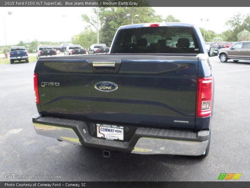 Blue Jeans Metallic / Medium Earth Gray 2015 Ford F150 XLT SuperCab