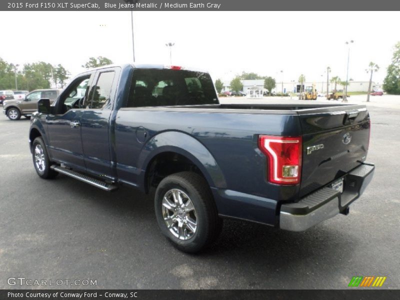 Blue Jeans Metallic / Medium Earth Gray 2015 Ford F150 XLT SuperCab