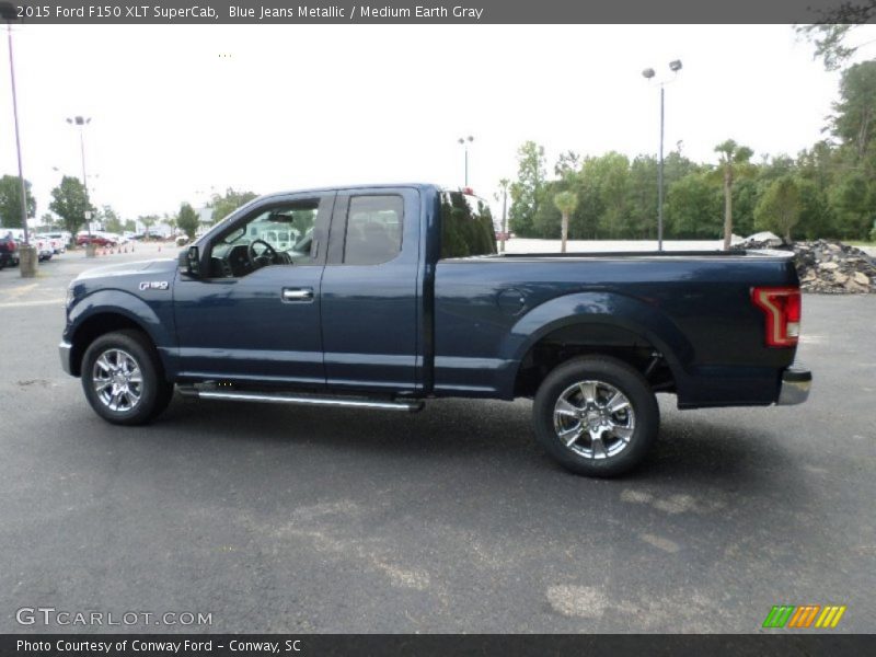 Blue Jeans Metallic / Medium Earth Gray 2015 Ford F150 XLT SuperCab