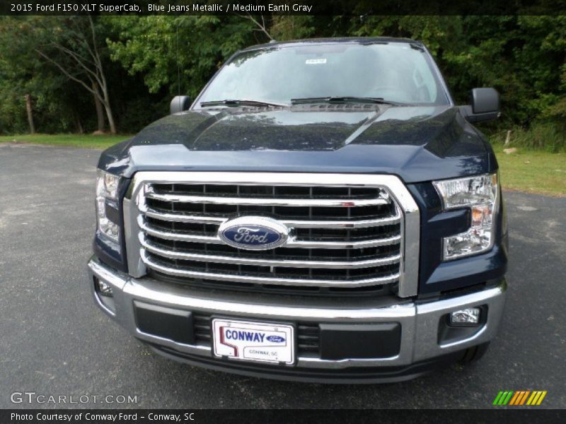 Blue Jeans Metallic / Medium Earth Gray 2015 Ford F150 XLT SuperCab