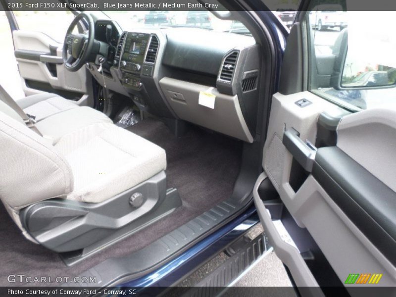 Blue Jeans Metallic / Medium Earth Gray 2015 Ford F150 XLT SuperCab