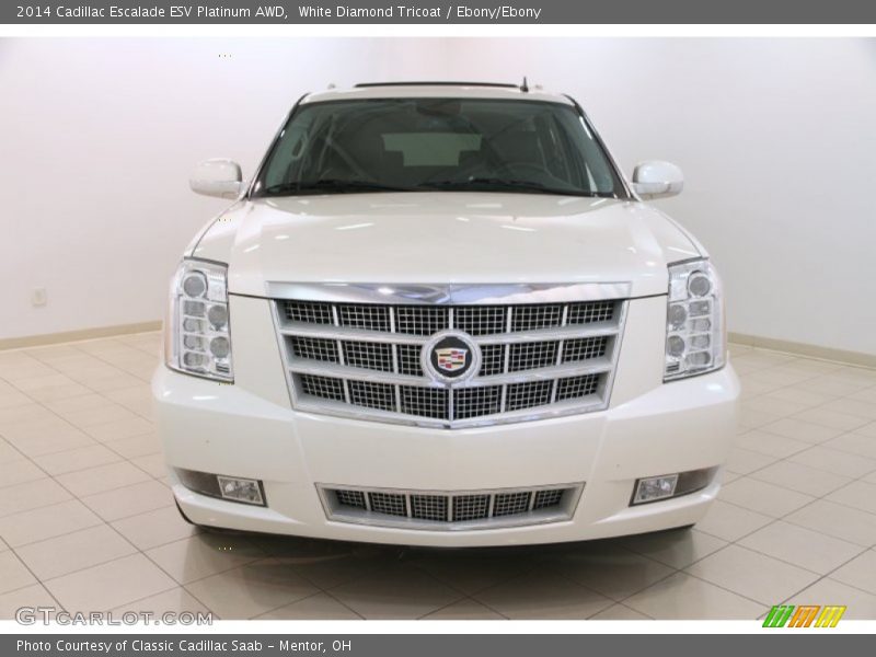 White Diamond Tricoat / Ebony/Ebony 2014 Cadillac Escalade ESV Platinum AWD