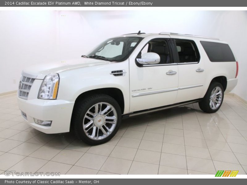 White Diamond Tricoat / Ebony/Ebony 2014 Cadillac Escalade ESV Platinum AWD