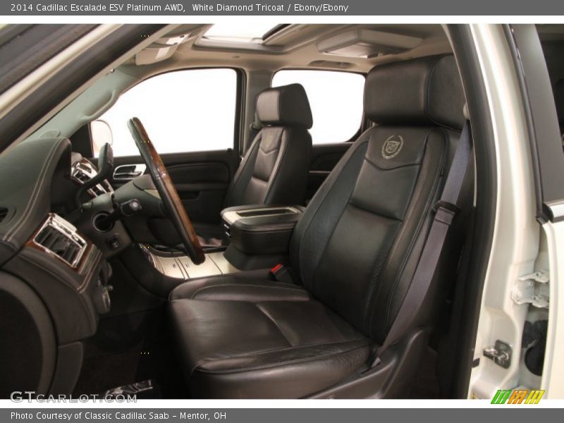 White Diamond Tricoat / Ebony/Ebony 2014 Cadillac Escalade ESV Platinum AWD