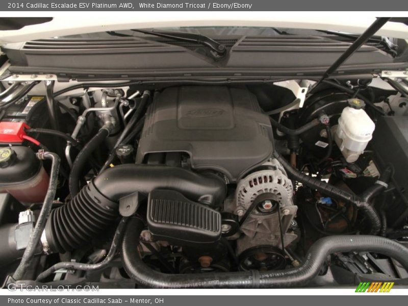 White Diamond Tricoat / Ebony/Ebony 2014 Cadillac Escalade ESV Platinum AWD