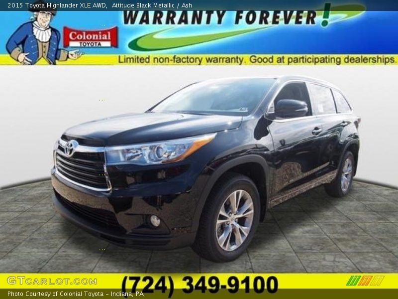 Attitude Black Metallic / Ash 2015 Toyota Highlander XLE AWD