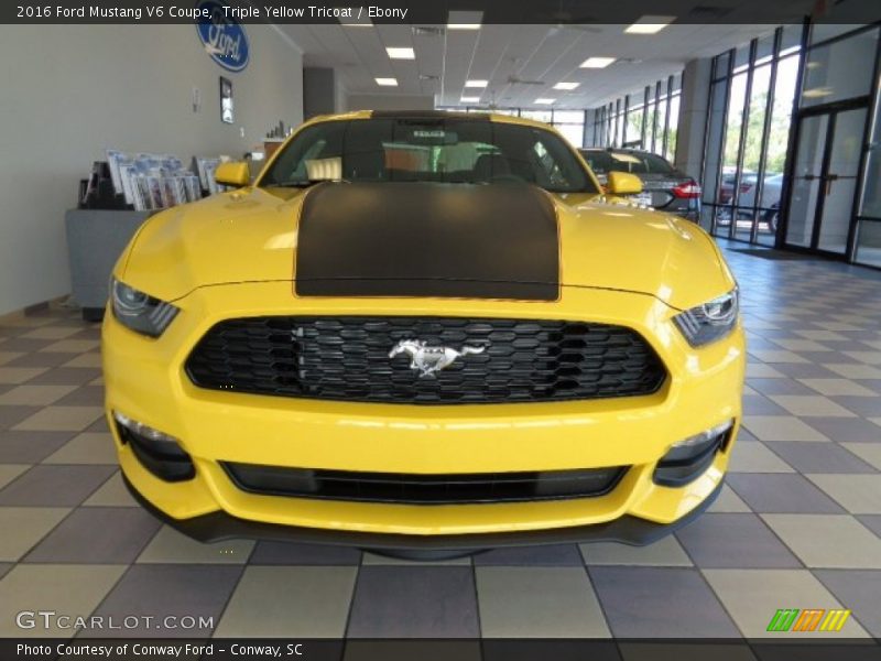 Triple Yellow Tricoat / Ebony 2016 Ford Mustang V6 Coupe