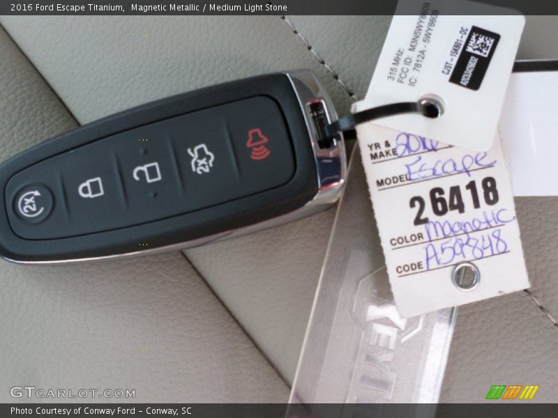 Magnetic Metallic / Medium Light Stone 2016 Ford Escape Titanium