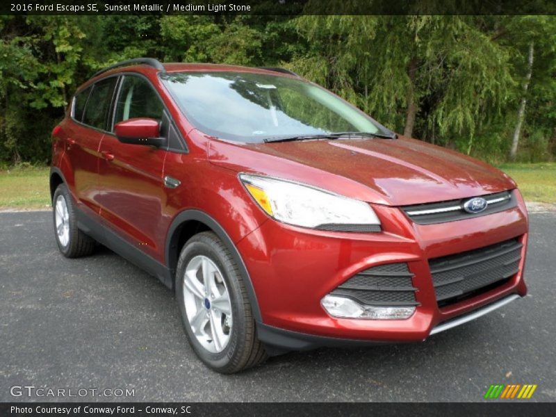Sunset Metallic / Medium Light Stone 2016 Ford Escape SE