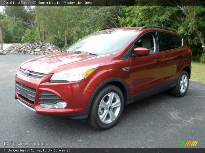 Sunset Metallic / Medium Light Stone 2016 Ford Escape SE