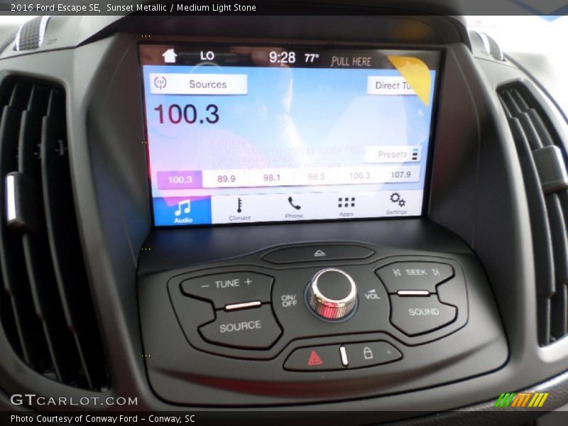 Sunset Metallic / Medium Light Stone 2016 Ford Escape SE