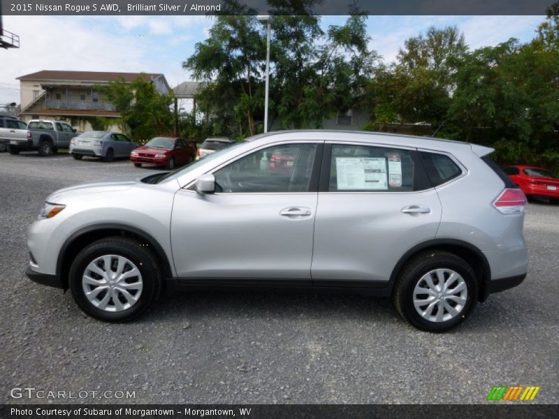 Brilliant Silver / Almond 2015 Nissan Rogue S AWD