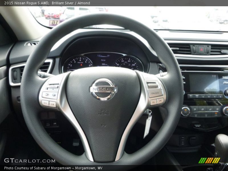 Brilliant Silver / Almond 2015 Nissan Rogue S AWD