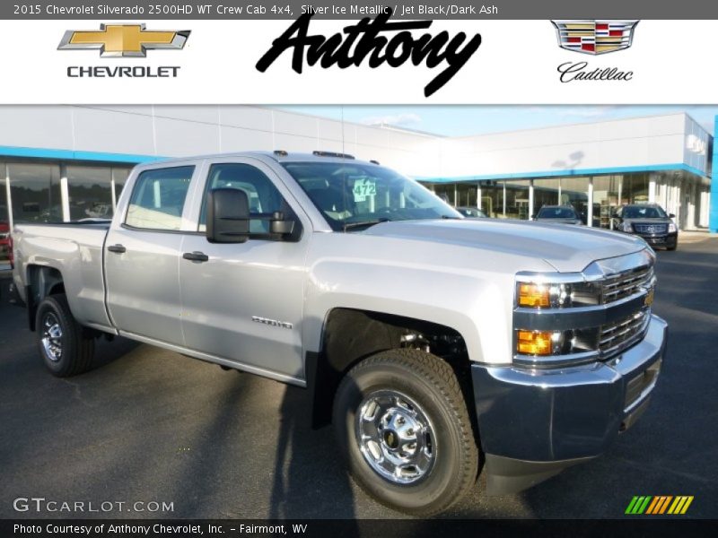 Silver Ice Metallic / Jet Black/Dark Ash 2015 Chevrolet Silverado 2500HD WT Crew Cab 4x4
