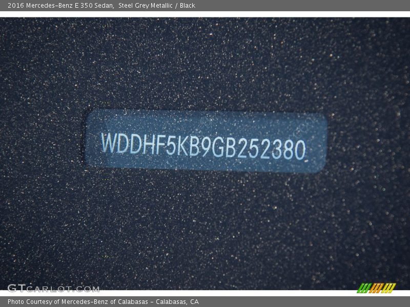 Steel Grey Metallic / Black 2016 Mercedes-Benz E 350 Sedan