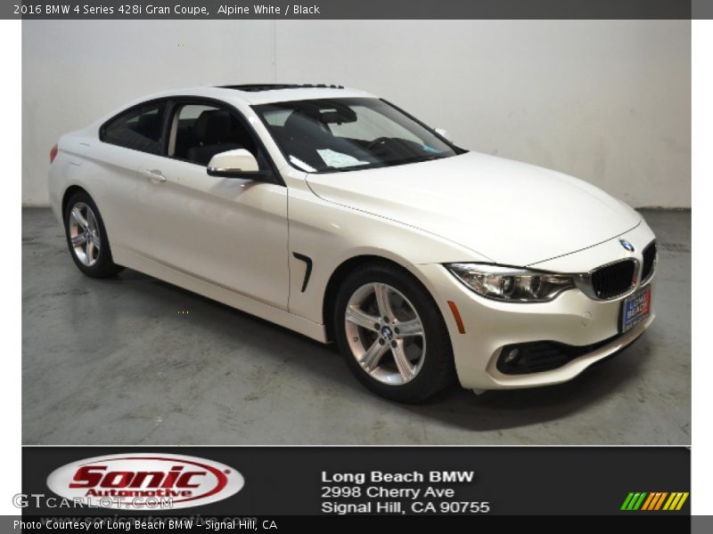 Alpine White / Black 2016 BMW 4 Series 428i Gran Coupe