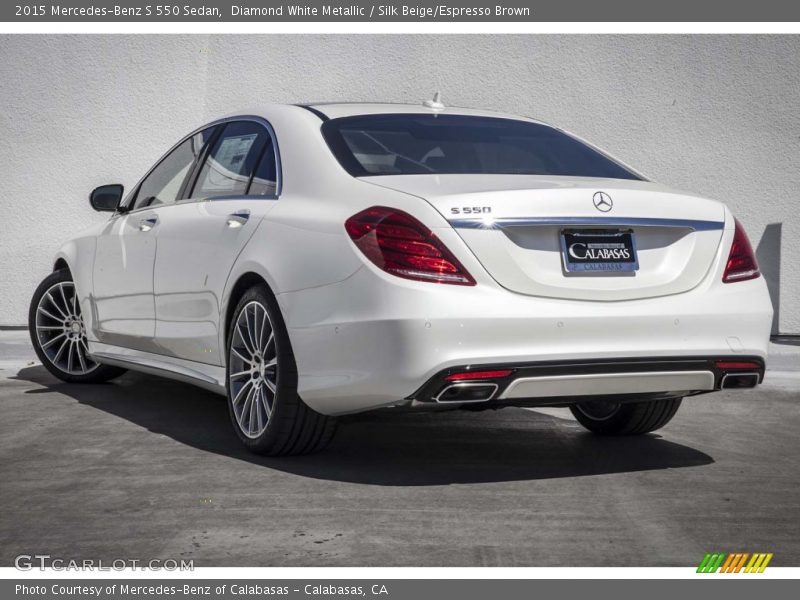 Diamond White Metallic / Silk Beige/Espresso Brown 2015 Mercedes-Benz S 550 Sedan